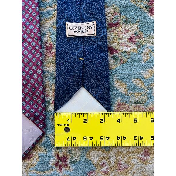 Silk Tie Bundle: Dior, De La Renta, Givenchy, Fendi, Valentino, Lagerfeld - Picture 8 of 13